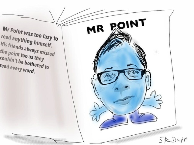 Cartoon depicting Michael Gove as 'Mr Point'